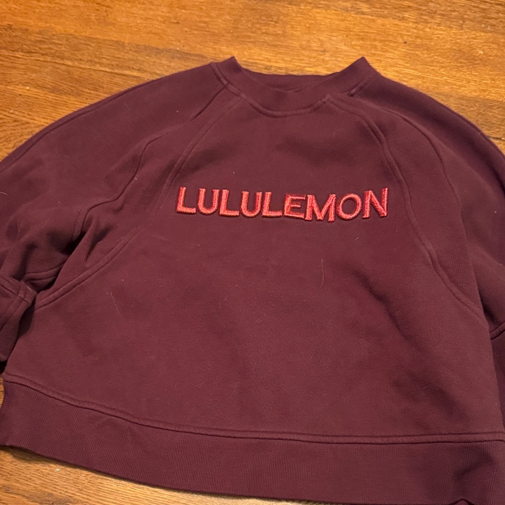 Lululemon Athletica Burgundy Sweatshirt with Red Logo